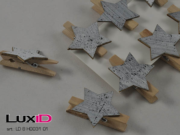 Wooden white wash star 01 35x35mm (8pc)